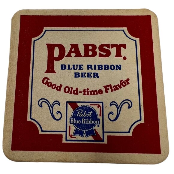 Pabst Blue Ribbon PBR Vintage Beer Coaster Set of 20 Bar Man Cave Good Old Time - Picture 3 of 4